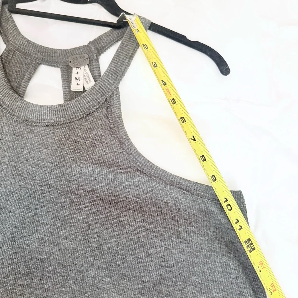 NWOT FREE PEOPLE WE THE FREE GRAY RACERBACK TANK TOP—PRISTINE, NEVER WORN! - Picture 9 of 11